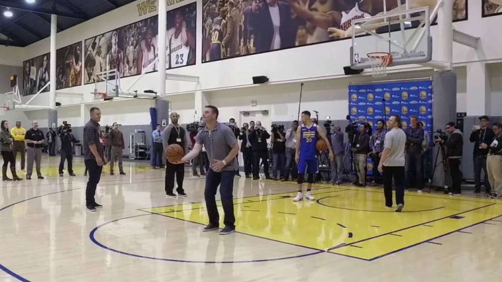 Mike Trout visited Warriors practice and beat Draymond Green at