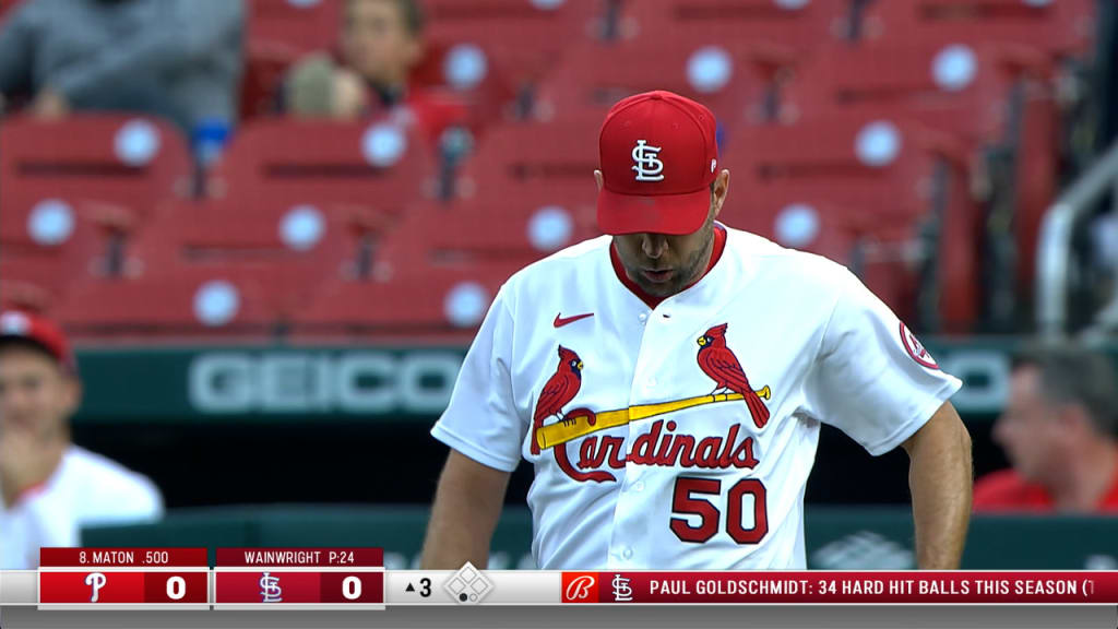 Up there hackin': Adam Wainwright gets to bat in lopsided game Friday