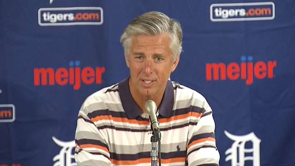 Dave Dombrowski celebrating Miguel Cabrera's 3,000th hit