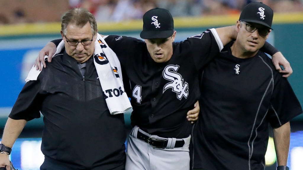 Charlie Tilson tore his left hamstring in his first game with the White Sox, on Aug. 2, 2016. (Duane Burleson/Getty Images)