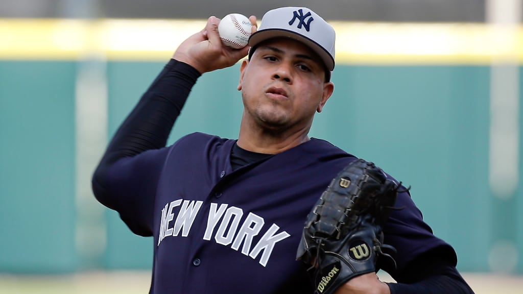 Dellin Betances allowed a bunt single and a walk during his scoreless inning against the Tigers on Saturday. (AP)