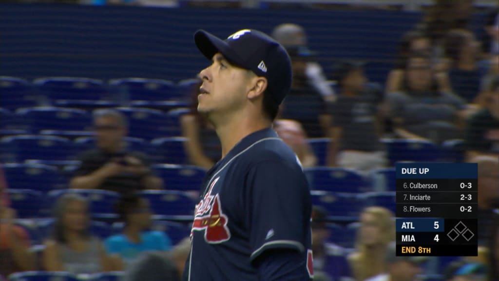 Flowers, a hat and the number on the pitcher's mound at Marlins