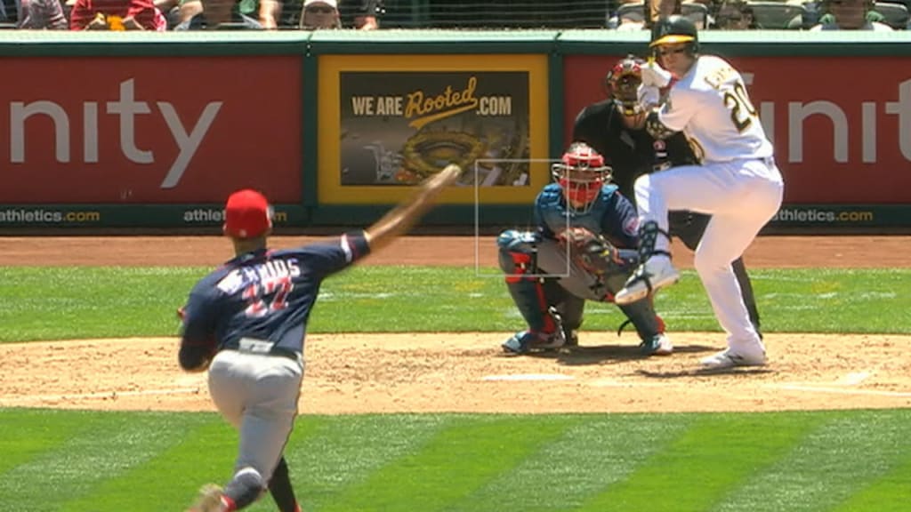 Berrios strikes out Canha