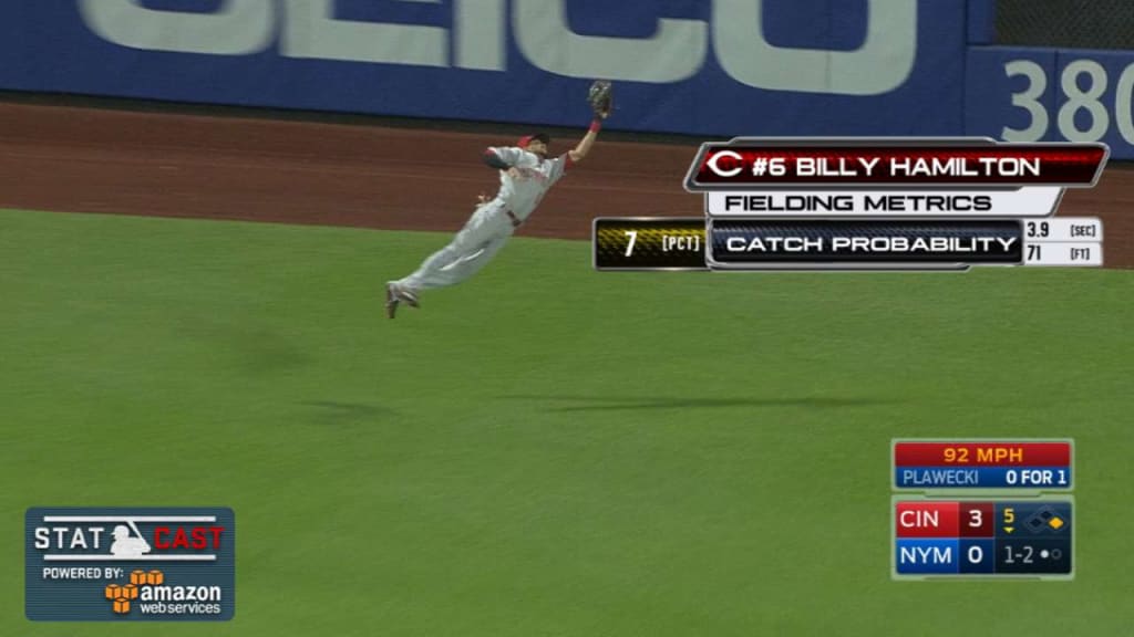 Insane leaping catch suggests former Reds outfielder Billy Hamilton's still  got it