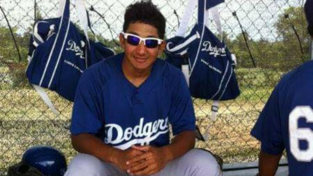 Angel Gabriel Peña Soto as a Minor Leaguer with the Dodgers. (Courtesy of the Angel Peña family)