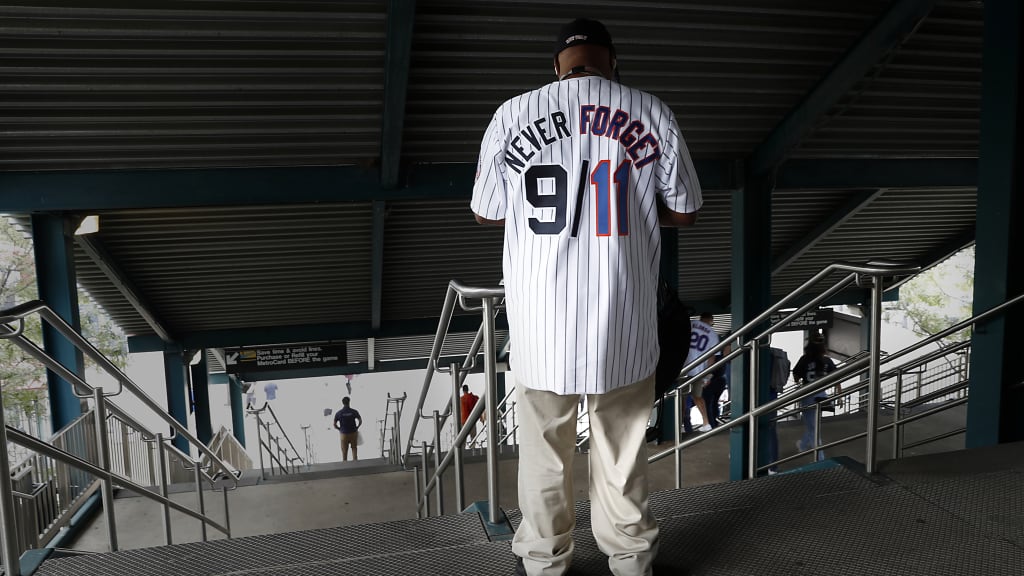 The sight of a half-Yankees, half-Mets jersey would normally cause confused looks, but the message on the back of one fan’s jersey perfectly summed up the feeling in New York on Sept. 11, 2021. Two rabid fan bases put aside their differences to properly honor the fallen heroes and their loved ones, upholding a nationwide vow made 20 years ago. (Credit: New York Yankees)