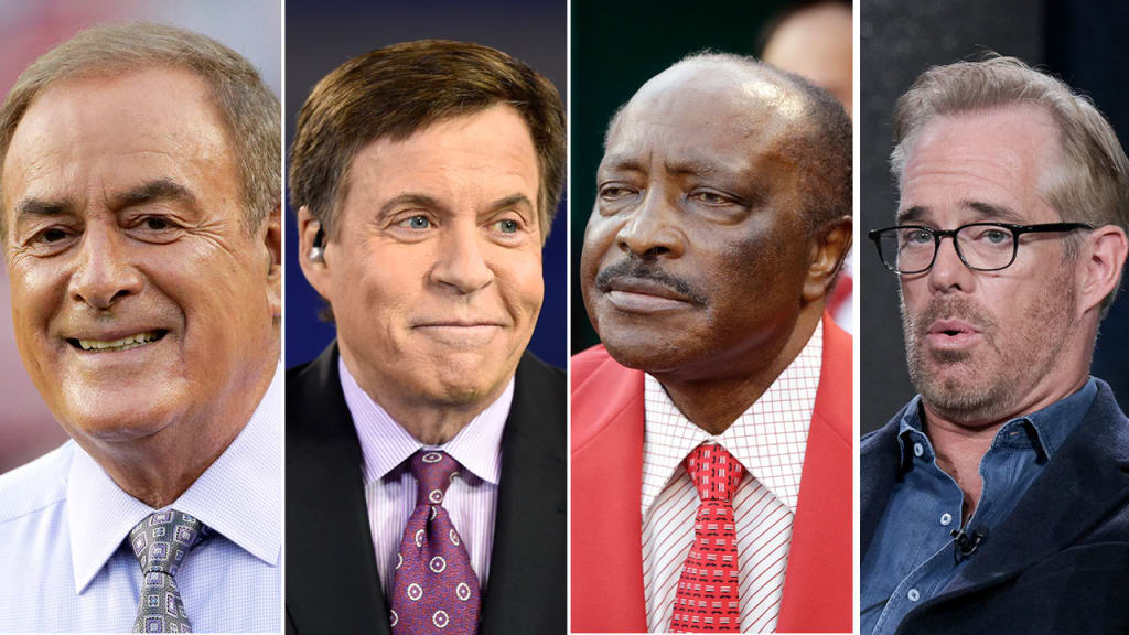 Al Michaels (left), Bob Costas, Joe Morgan and Joe Buck (right) are among eight announcers in contention for the Ford C. Frick award. (AP)