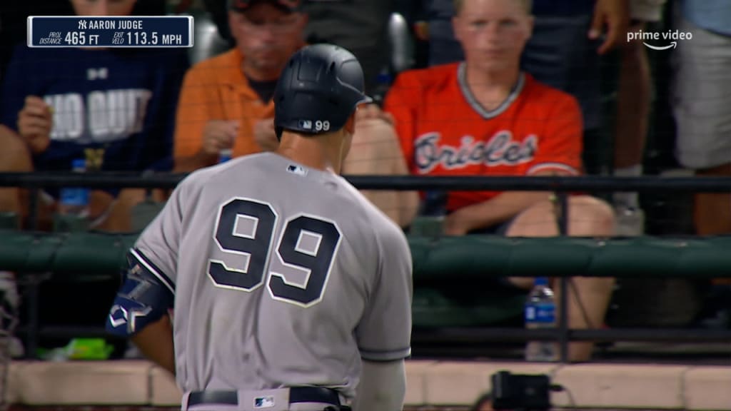 June 2, 2018 - New York Yankees right fielder Aaron Judge (99) at bat  during the New York Yankees vs Baltimore Orioles game at Oriole Park at  Camden Yards in Baltimore, Md.