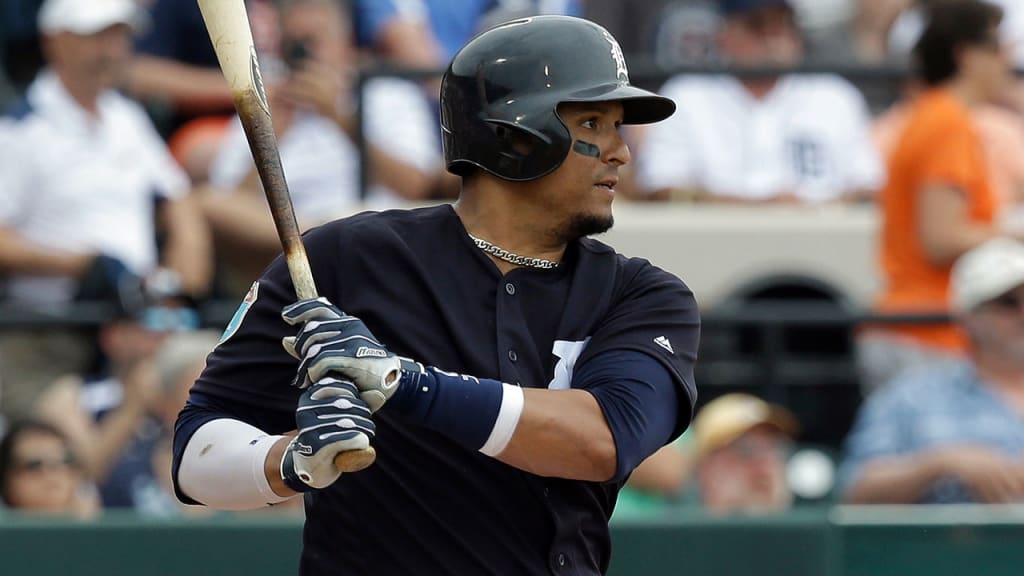 Victor Martinez bats against the Blue Jays on Tuesday before the game was rained out. (AP)