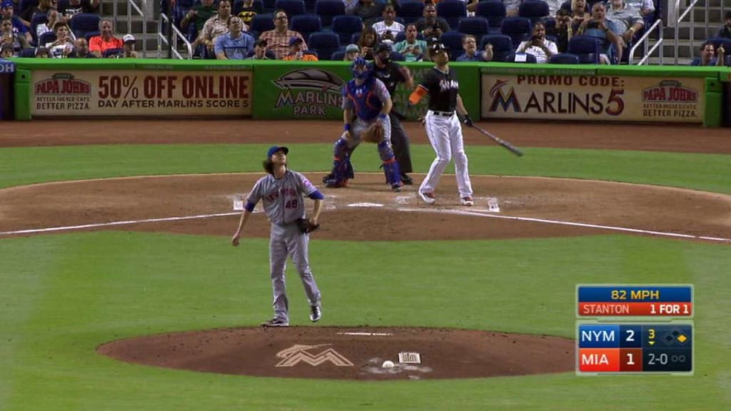 Giancarlo Stanton hit a homer off the scoreboard and Dontrelle Willis lost  his mind