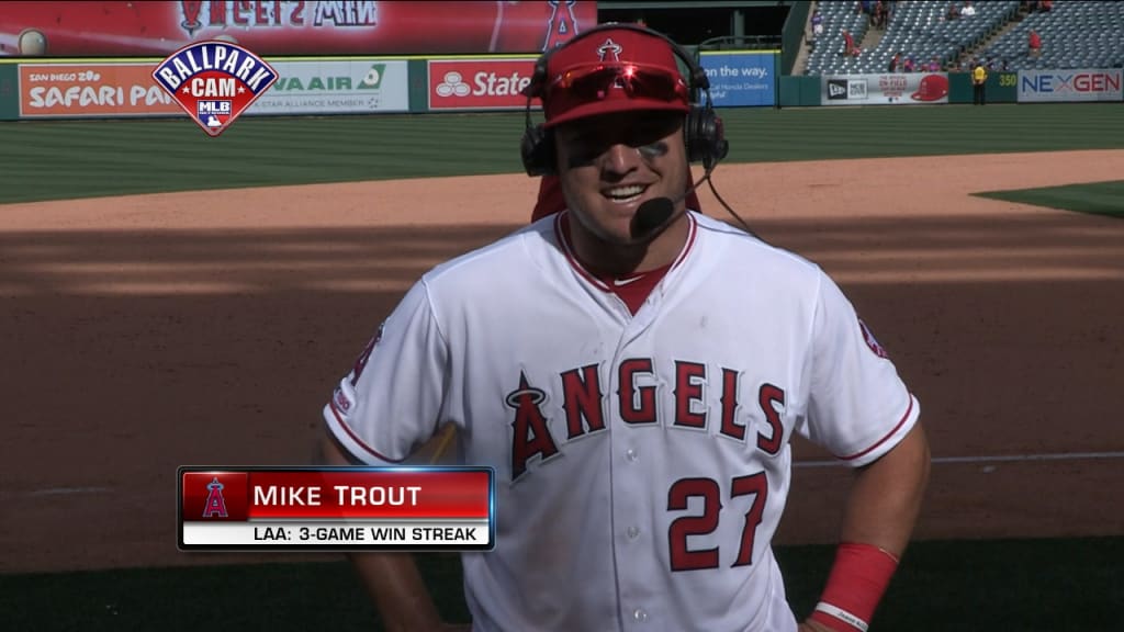 Angels' Trout plunked in win over Texas, X-rays negative