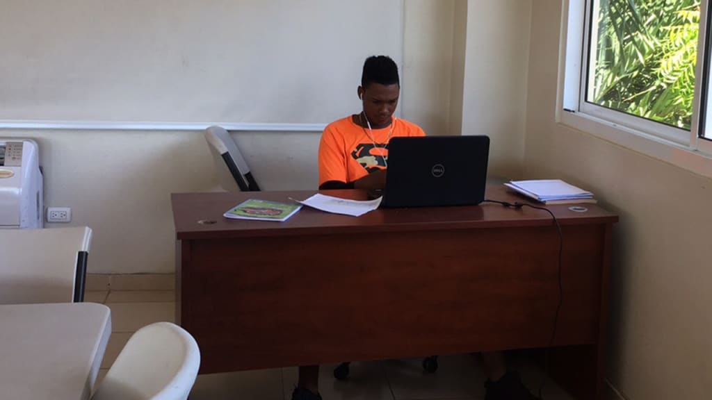 It's baseball in the morning and the classroom in the afternoon at the D-backs' DR academy. (D-backs)