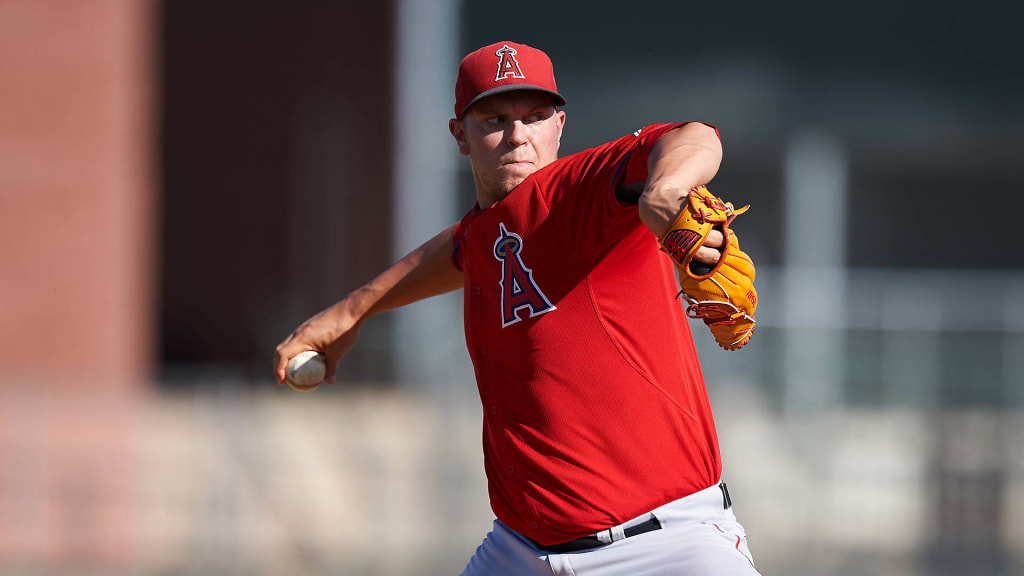 Los Angeles Angels of Anaheim pitcher Aaron Cox (39) during an Instructional League game against the Colorado Rockies on October 6, 2016 at the Tempe Diablo Stadium Complex in Tempe, Arizona. (Mike Janes/Four Seam Images via AP)