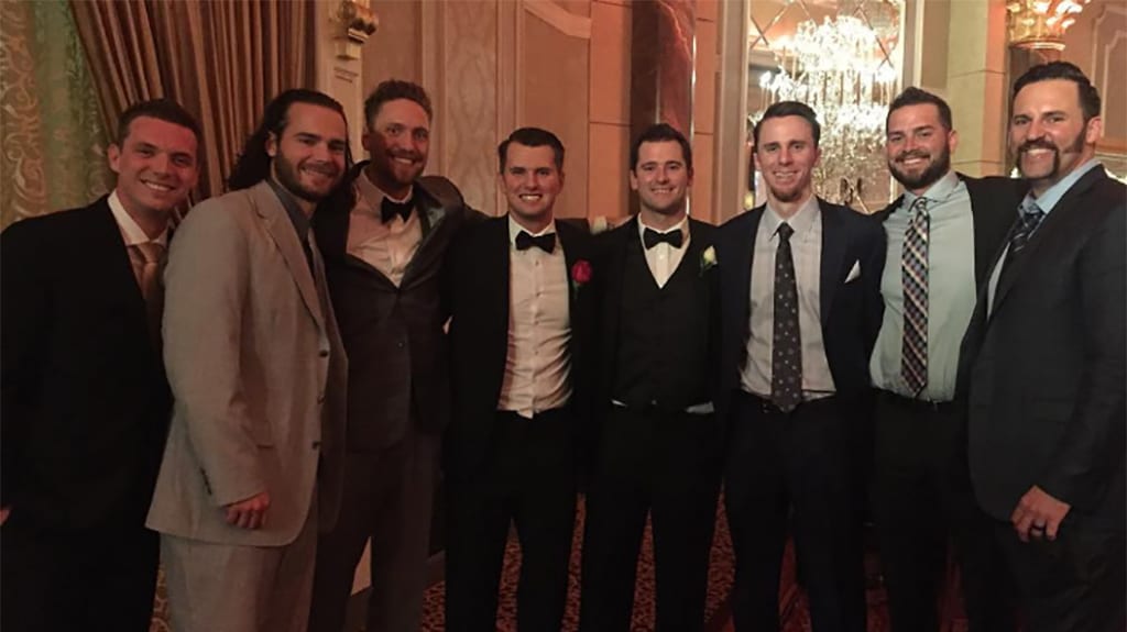 A few Giants players looked their snazziest for Joe Panik's