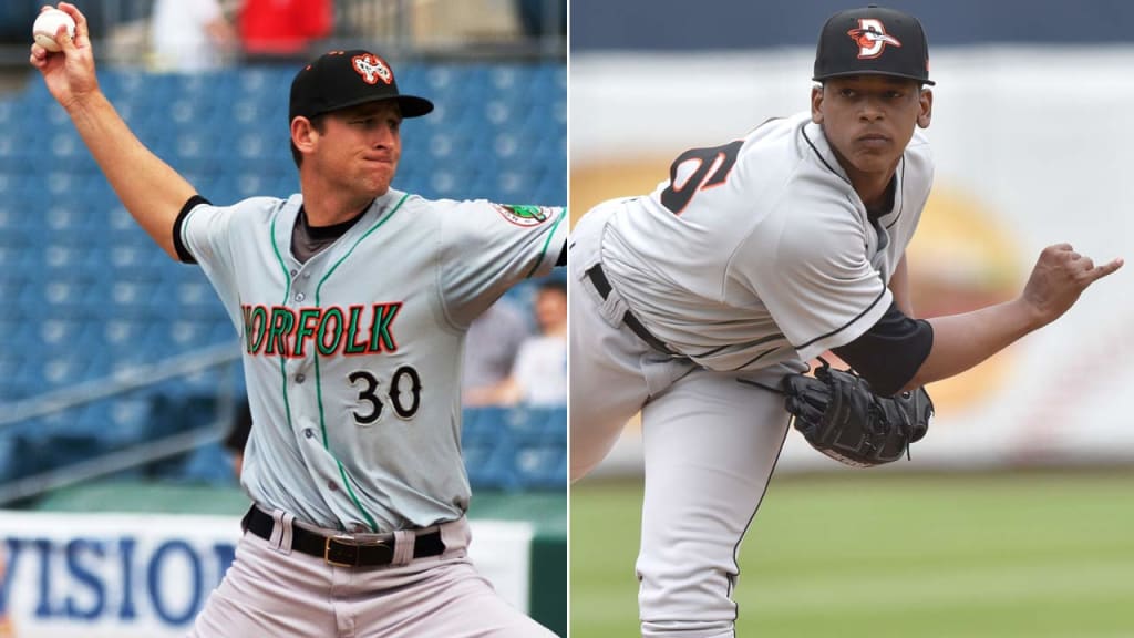 Righties Joe Gunkel and Jesus Liranzo were added to the 40-man roster. (Kaimeng Yang/Syracuse Chiefs and Ken Inness/MiLB.com)
