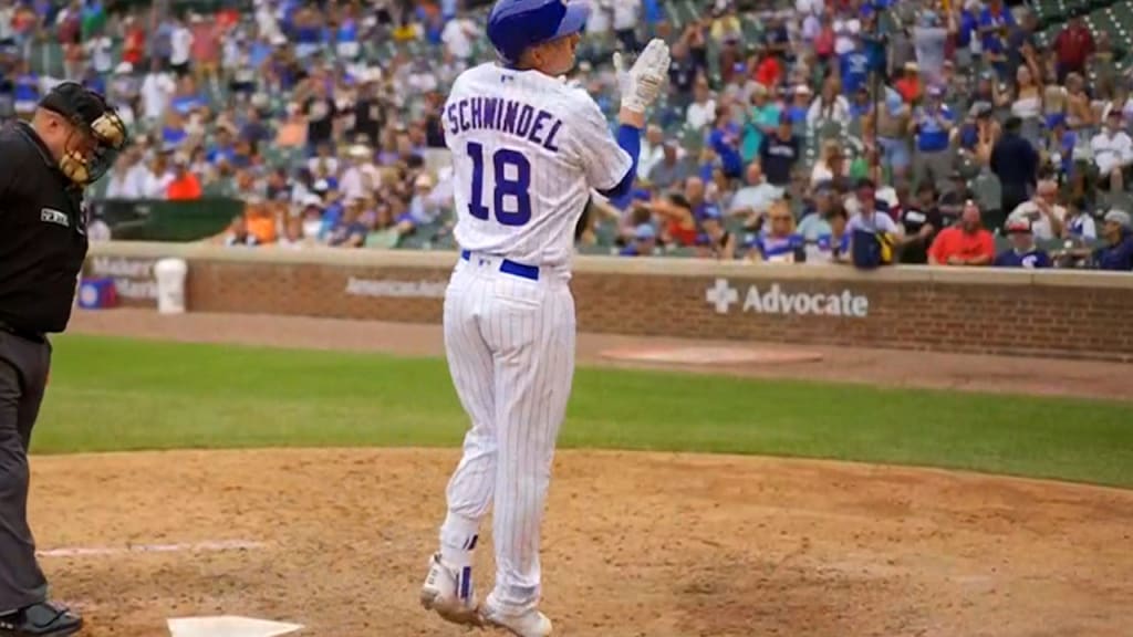 August 4 2021: Chicago Cubs first baseman Frank Schwindel (18