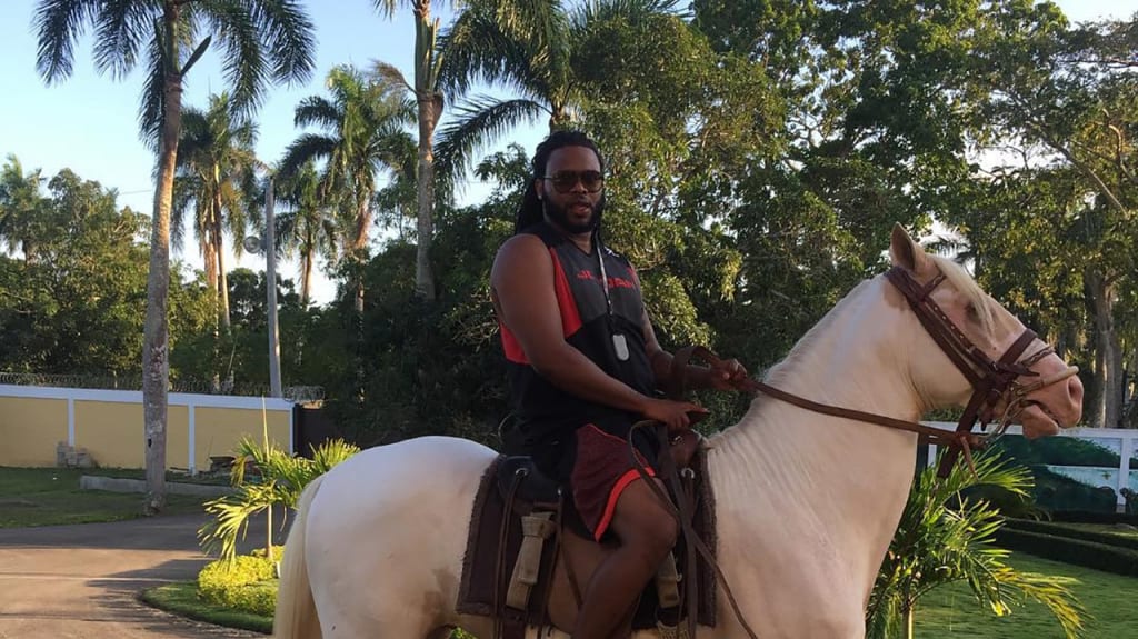 Attention everyone: Here are some photos of Johnny Cueto looking majestic  atop a horse