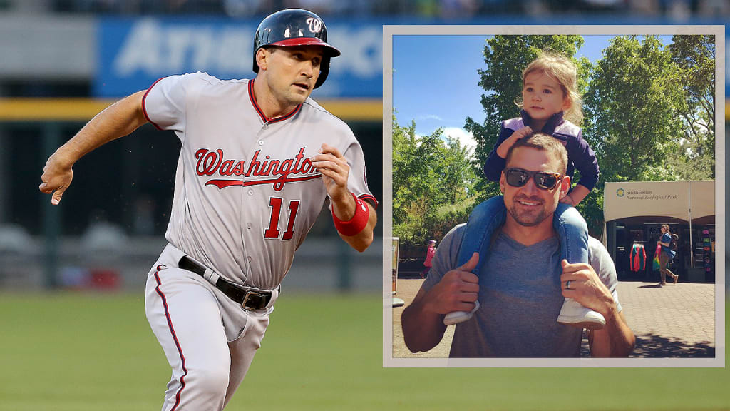 "It's the most rewarding thing that you can have in life," Ryan Zimmerman said of having kids. (Left, AP; right: @HeatherZiMS)