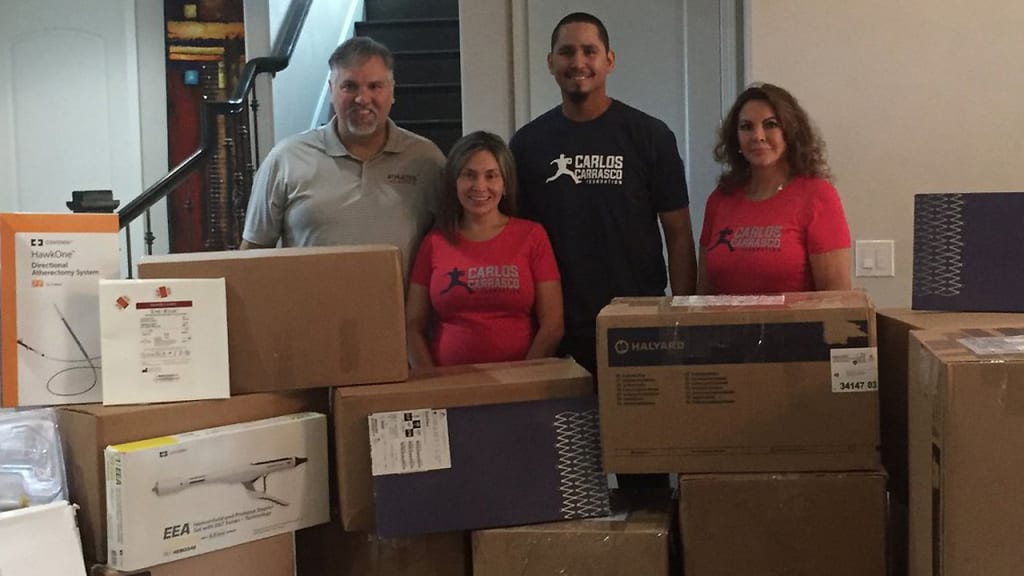 Carlos Carrasco's house was used for the collection of medical supplies to be sent to his home country. (Carrasco's Twitter)