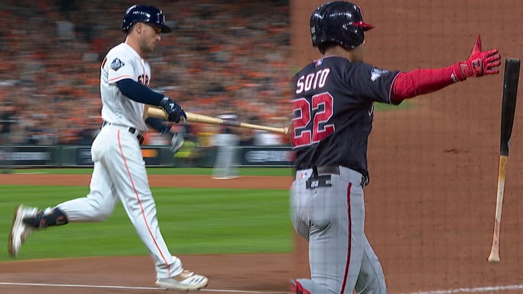 Juan Soto practicing his bat flips