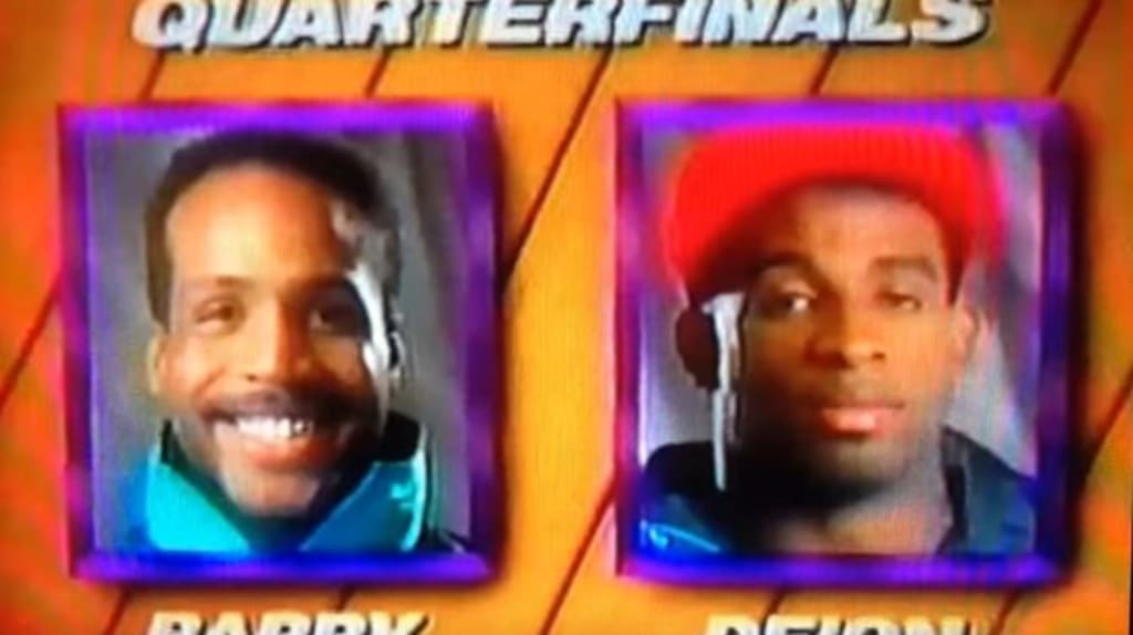When there was a dunk contest for athletes NOT in the NBA. With athletes Ken  Griffey Jr, Deion Sanders⁣, Barry Bonds⁣⁣, Michael Irvin⁣…