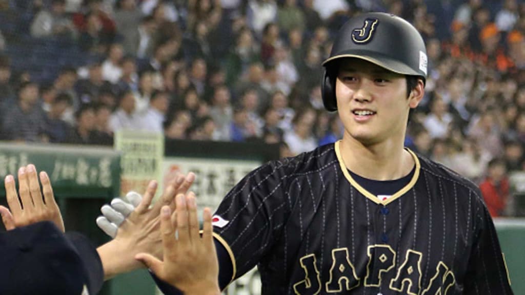 Nippon Ham Fighters pitcher-designated hitter Shohei Otani plays