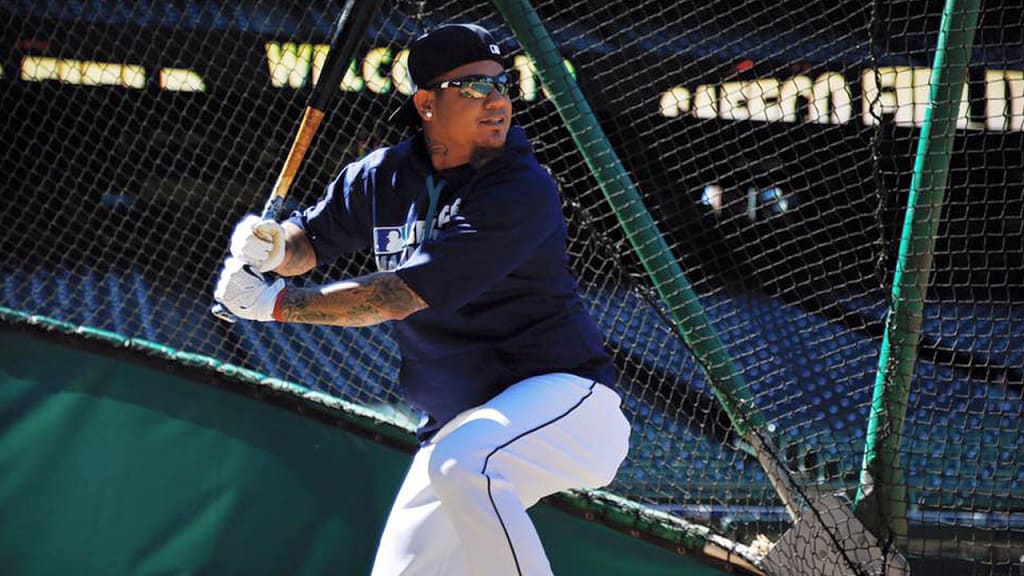 Felix Hernandez takes batting practice Tuesday at Safeco Field. (Seattle Mariners)