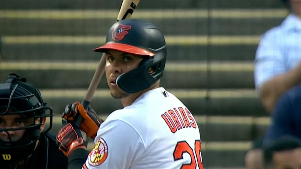 Baltimore Orioles' Terrin Vavra watches his ball while hitting a three-run  home run against the Toronto Blue Jays during the eighth inning of the  first game of a baseball doubleheader, Wednesday, Oct.