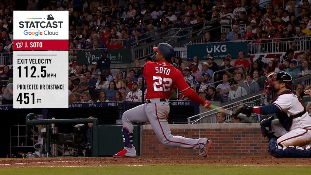 Juan Soto 33rd Home Run of the Season #Padres #MLB Distance: 461ft Exit  Velocity: 112 MPH Launch Angle: 25° Pitch: 80mph Sweeper…