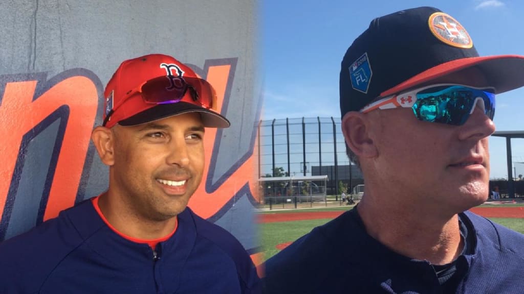 Alex Cora and Andrew Benintendi meet up in Kansas City