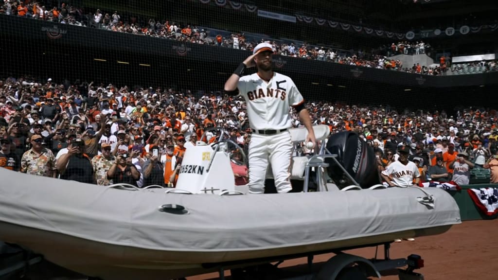 Brandon Belt entered the stadium on a boat