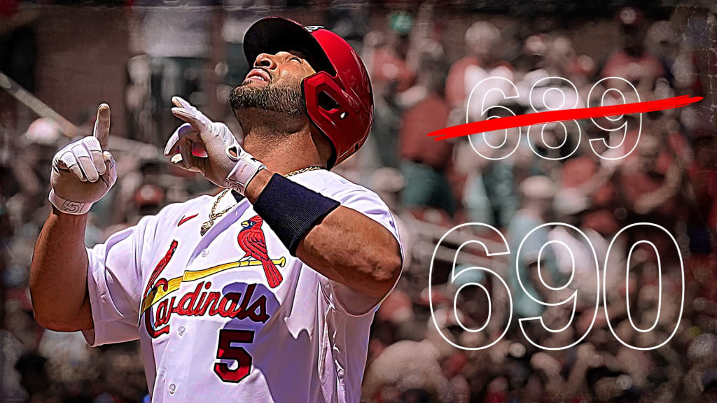 Not in the lineup? No matter, Pujols hits No. 690