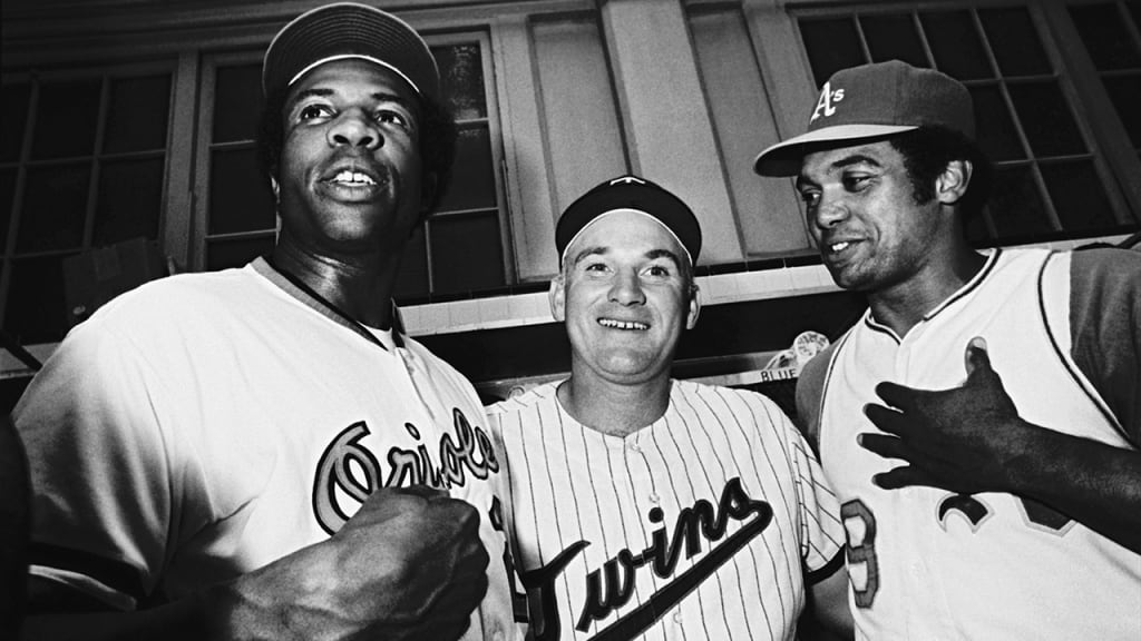 (L-R) Hall of Famers Frank Robinson,Harmon Killebrew and Reggie Jackson each went deep for the AL in 1971.