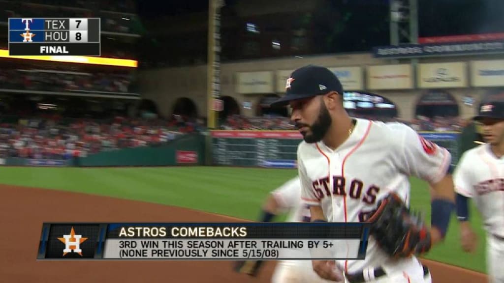 Gonzalez hits 2 HRs, his slam sends Astros over Rangers 8-7