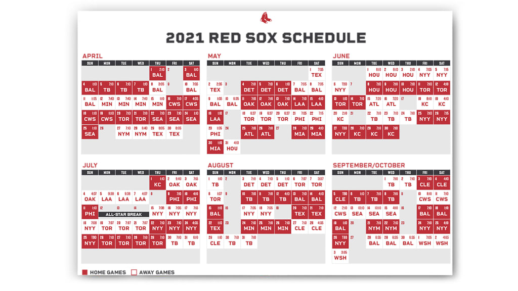 regular season printable schedule boston red sox