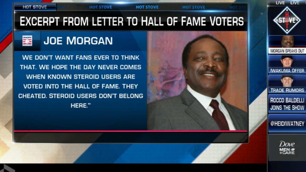Joe Morgan wrote a letter asking Hall of Fame voters not to