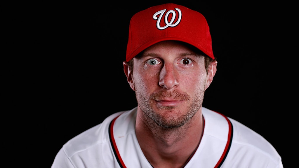 Washington Nationals player with two colored eyes