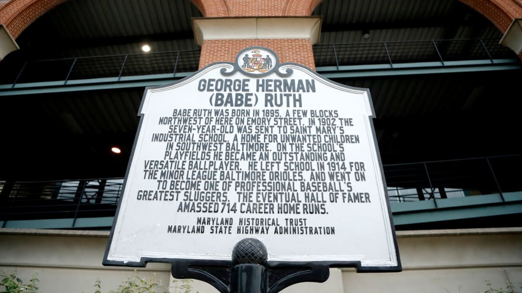 Postcard Babe Ruth Statue Camden Yards MD Baltimore MLB Baseball Hall of  Famer