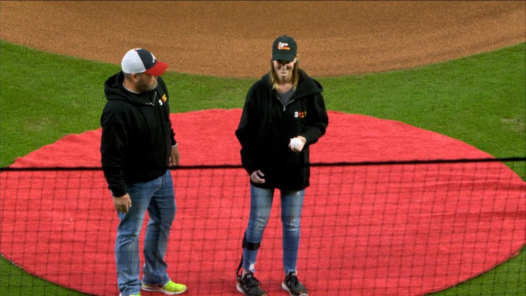 Updated: Jessica Throws Opening Pitch at a Baseball Game