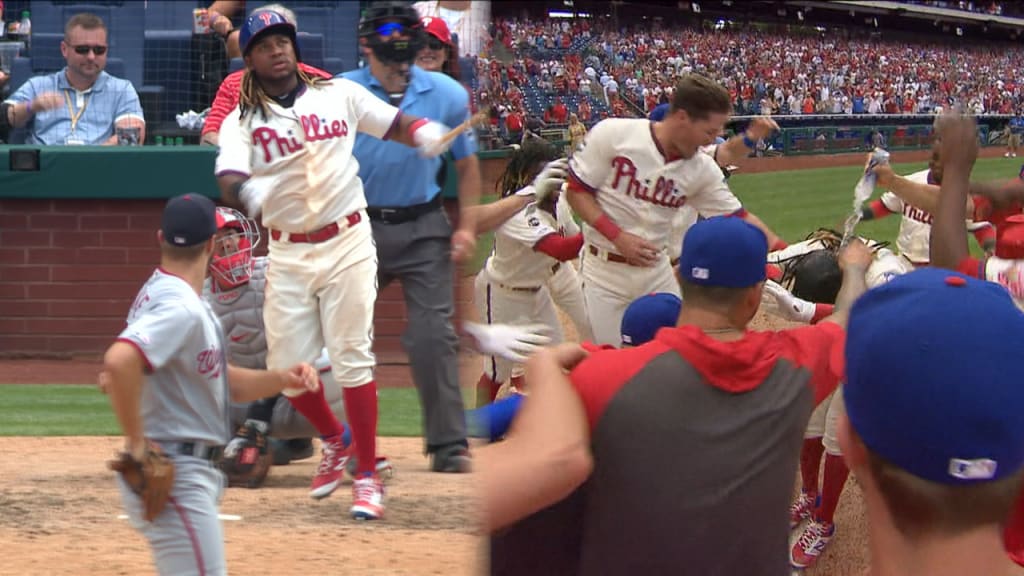 After hitting a walk-off home run, Maikel Franco unleashed a bat flip so  intense his helmet went flying