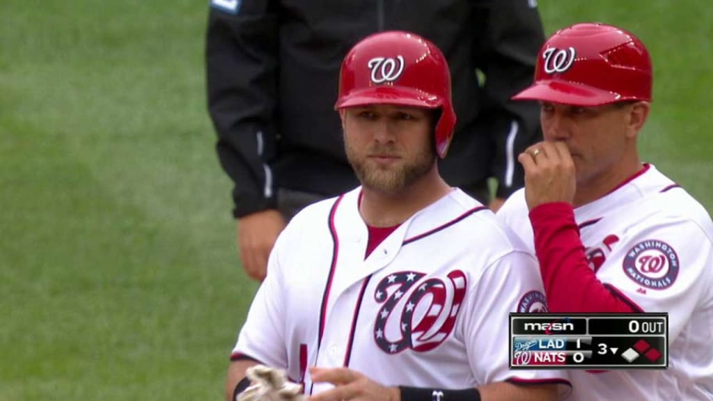 Washington Nationals' Bryce Harper wears glasses to bat during the first  inning of the first baseball game of a doubleheader against the Los Angeles  Dodgers at Nationals Park, Saturday, May 19, 2018