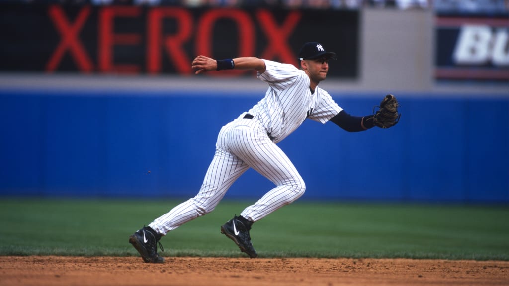 Derek Jeter at Yankees Old-Timers' Day with 1998 World Series champs