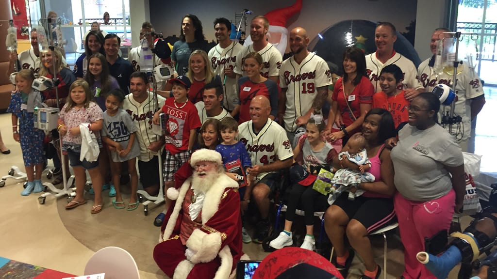 Members of the Braves organization visited Children's Healthcare of Atlanta at Scottish Rite on Friday morning. (Pat James)