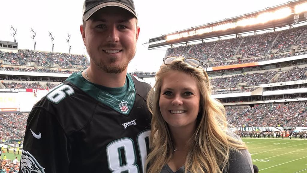 Mark Leiter Jr. was wearing a Randy Moss jersey the day he became an Eagles fan. (Mark Leiter Jr., Instagram)