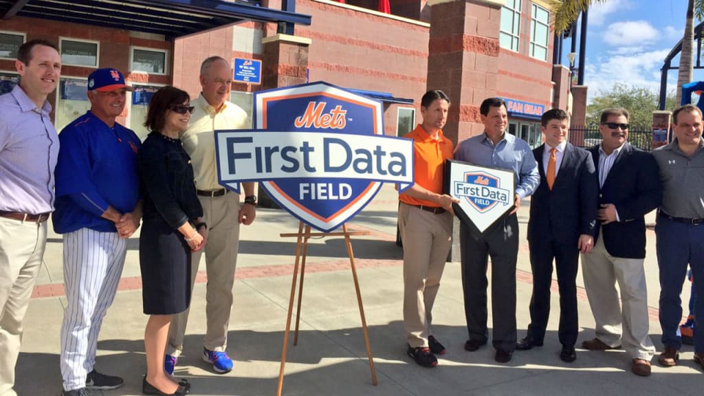 Thursday marked the debut for First Data Field, the new name for the Mets' spring ballpark. The team announced a 10-year deal with the Atlanta-based tech company. (AP)