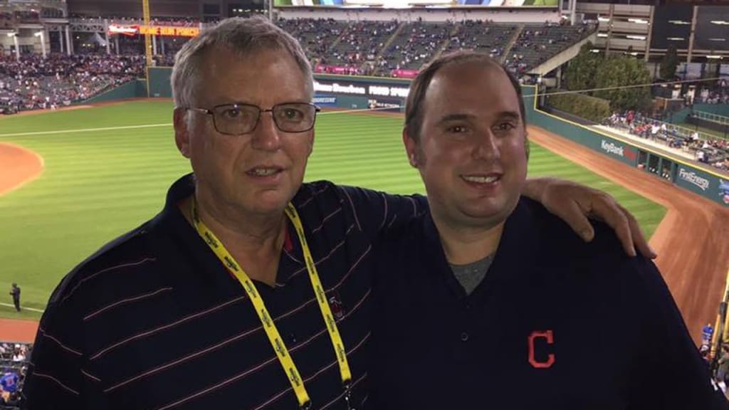 John Krepop, left, with his son, Todd, during Game 7 of the 2016 World Series. (MLB.com)