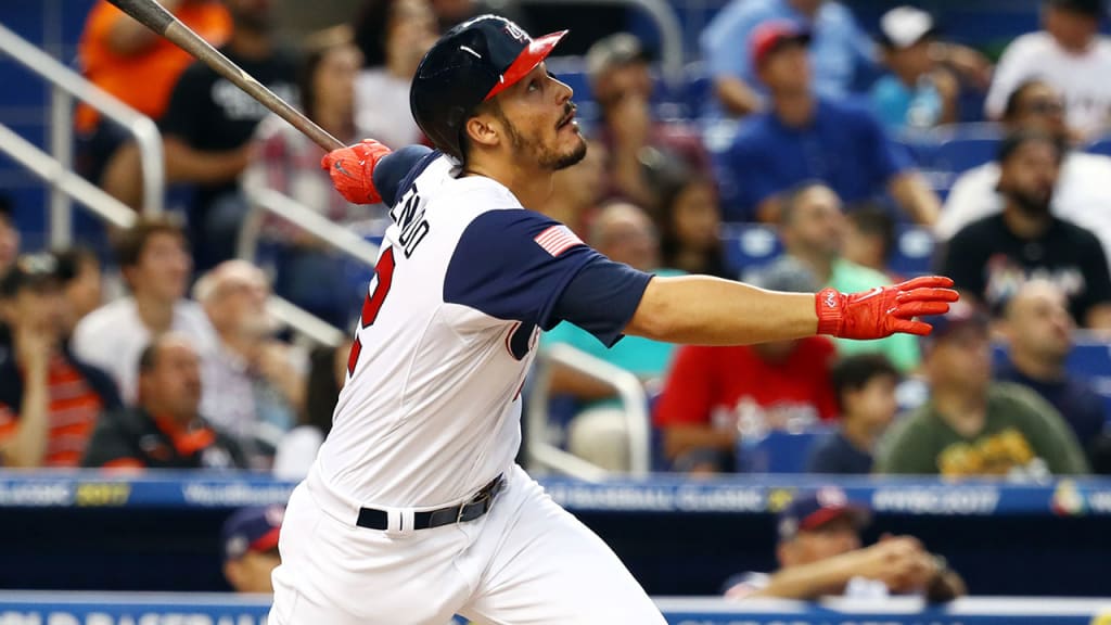 Nolan Arenado was 0-for-4 against Colombia on Friday night, but he reached crucially in the sixth inning. (AP)