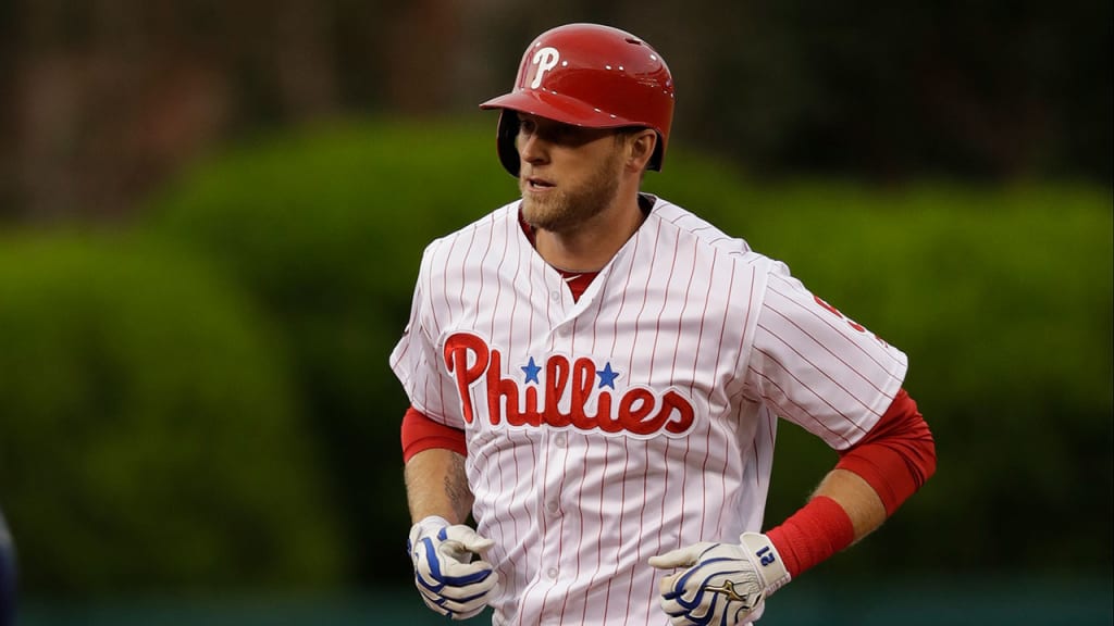 Michael Saunders went 0-for-3 with a strikeout against the Rockies. (AP)