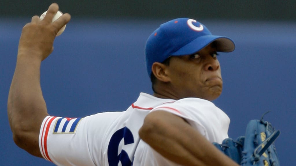 Elier Sanchez pitched for Cuba in the 2008 Summer Olympics. (Amy Sancetta/AP)