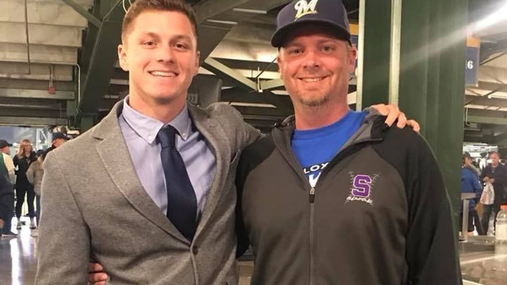 Zack Brown with high school coach Jeremy Richey.
